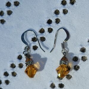 Orange Crystal Earrings